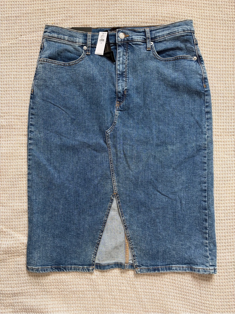 Banana Republic Denim Front-Slit Midi Skirt 14